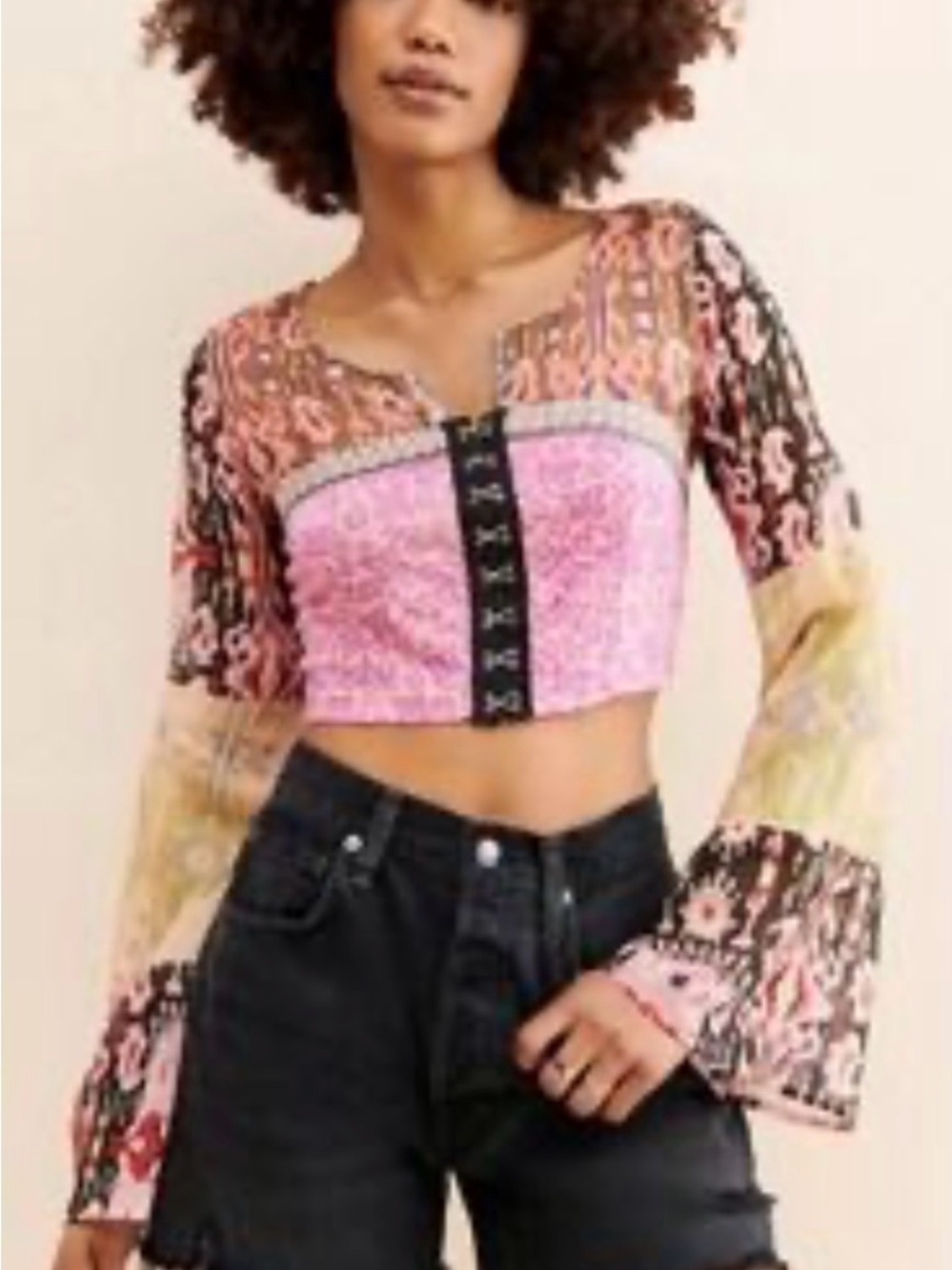 Free People walk This Way boho blouse XS